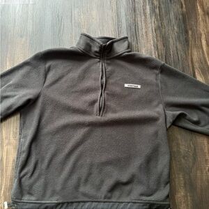 Essentials Gray Zip Up Sweater Casual Knit